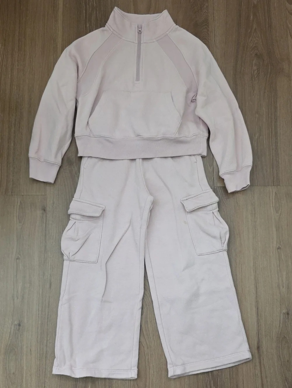 GAP Kids Blush Wide-Leg Cargo Sweatpants